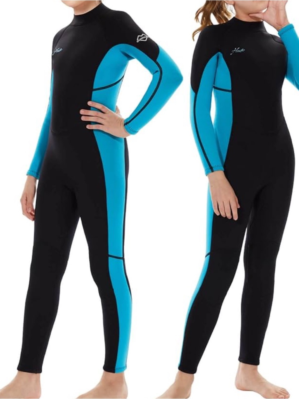 Hevto kids wetsuit 3/2mm neoprene back zip size 7 new without tags